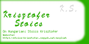 krisztofer stoics business card